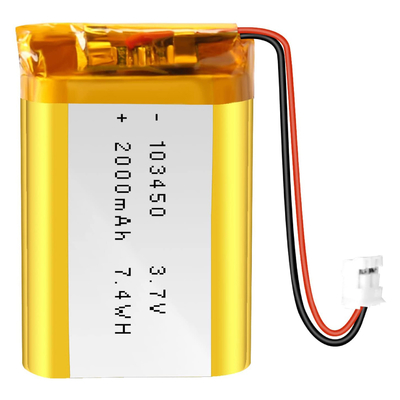 NCM Wiederaufladbarer Li-Ionen-Akku 3,7 V 2000 mAh / Lithium-Ionen-Akkuanschluss JST
