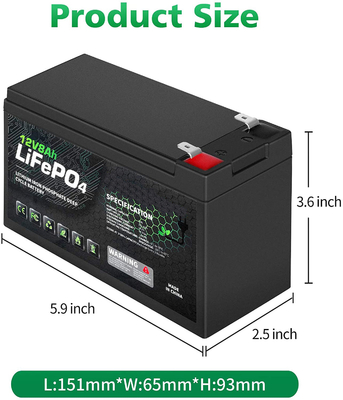 8AH 12 Volt wiederaufladbarer Lithium-Ionen-Akku Deep Cycle NCM BMS