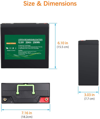 NCM 12V 20AH LiFePO4 Akkupack 12,8V Lithium-Ionen Deep Cycle Batterie Solar