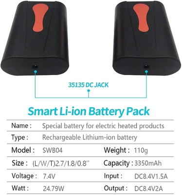 3,7-V-Lithiumbatteriebetriebenes Heizgerät 7,7 kg 7,4-V-Heizmantelbatterie