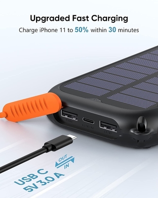 Echte tragbare Handkurbel Solar Power Bank Station 26800mAh NCM