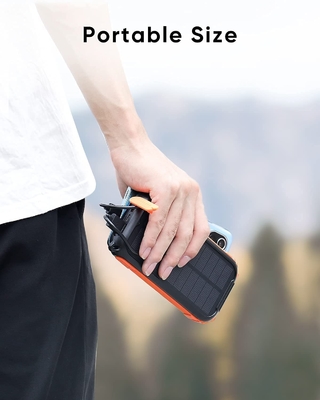 Echte tragbare Handkurbel Solar Power Bank Station 26800mAh NCM