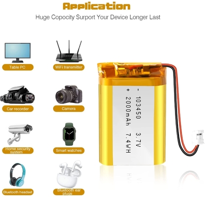 NCM Wiederaufladbarer Li-Ionen-Akku 3,7 V 2000 mAh / Lithium-Ionen-Akkuanschluss JST